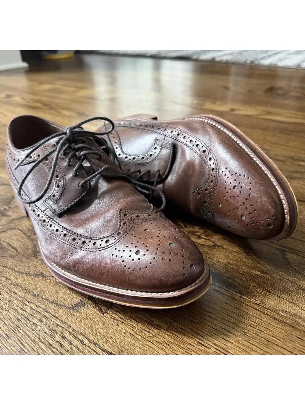 👞 Johnston & Murphy Brown Leather Wingtip Oxfords
